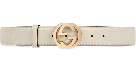 gucci signature leather belt white|gucci original belt.